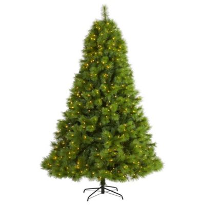 Nearly Natural 8 ft. Scotch Pine Artificial Christmas Tree, 600 Clear LED Lights