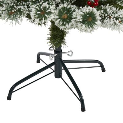 Image showing  5 ft. Frosted Swiss Pine Artificial Christmas Tree, 200 Clear LED Lights and Berries