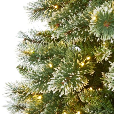 Image showing  7 ft. Wisconsin Slim Snow Tip Pine Artificial Christmas Tree, 400 Clear LED Lights