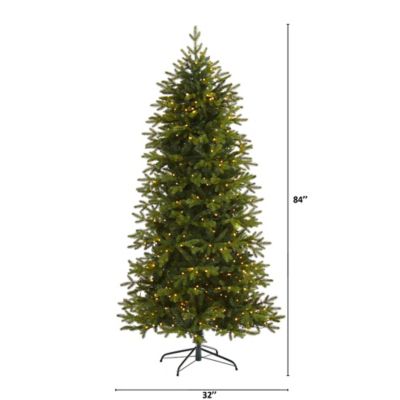 Image showing  7 ft. Belgium Fir Natural Look Artificial Christmas Tree with 500 Clear LED Lights