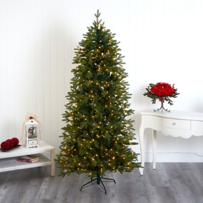 Image showing 5 th Nearly Natural 7 ft. Belgium Fir Natural Look Artificial Christmas Tree with 500 Clear LED Lights