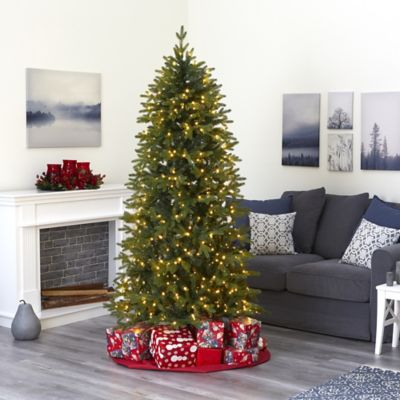 Image showing 6 th Nearly Natural 7 ft. Belgium Fir Natural Look Artificial Christmas Tree with 500 Clear LED Lights
