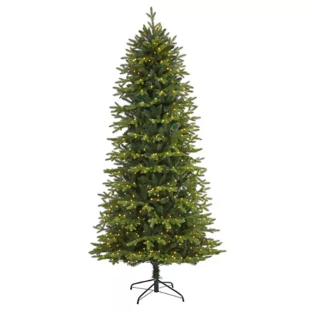 Nearly Natural 8 Foot Natural Looking Artificial Christmas Tree with 650 Clear LED Lights Artificial Christmas Trees