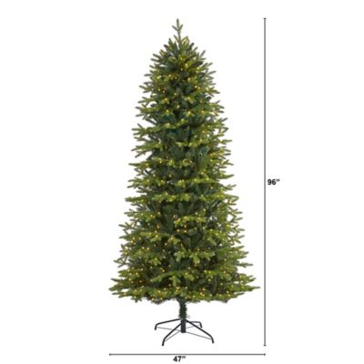 Image showing  8 ft. Belgium Fir Natural Look Artificial Christmas Tree with 650 Clear LED Lights