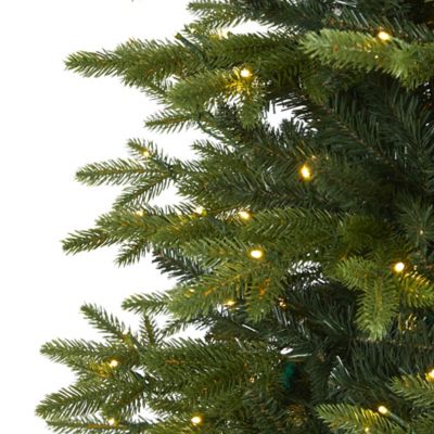Image showing  8 ft. Belgium Fir Natural Look Artificial Christmas Tree with 650 Clear LED Lights