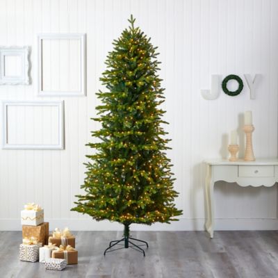 Image showing  8 ft. Belgium Fir Natural Look Artificial Christmas Tree with 650 Clear LED Lights