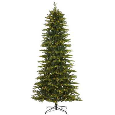 Nearly Natural 9 ft. Belgium Fir Natural Look Artificial Christmas Tree, 800 Clear LED Lights