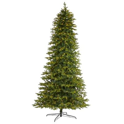 Nearly Natural 10 ft. Belgium Fir Natural Look Artificial Christmas Tree, 1,050 Clear LED Lights
