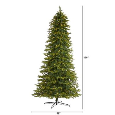 Image showing  10 ft. Belgium Fir Natural Look Artificial Christmas Tree, 1,050 Clear LED Lights