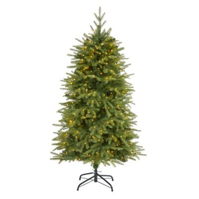 Nearly Natural 5 ft. Vancouver Fir Natural Look Artificial Christmas Tree, 350 Clear LED Lights and 1,054 Bendable Branches