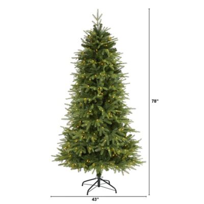 Image showing  7 ft. Vancouver Fir Natural Look Artificial Christmas Tree, 400 Clear LED Lights and 2,158 Bendable Branches