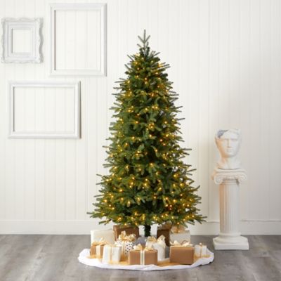 Image showing  7 ft. Vancouver Fir Natural Look Artificial Christmas Tree, 400 Clear LED Lights and 2,158 Bendable Branches
