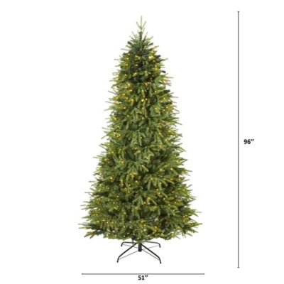 Image showing  8 ft. Vancouver Fir Natural Look Artificial Christmas Tree with 700 Clear LED Lights & 3470 Bendable Branches