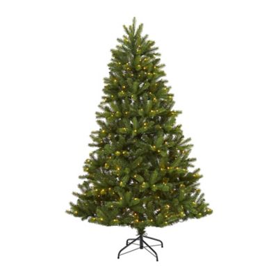 Image showing  6 ft. New Haven Spruce Natural Look Artificial Christmas Tree, 350 LED Lights
