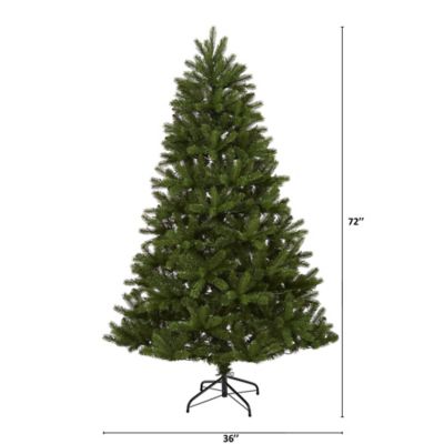 Image showing  6 ft. New Haven Spruce Natural Look Artificial Christmas Tree, 350 LED Lights