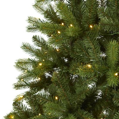 Image showing  6 ft. New Haven Spruce Natural Look Artificial Christmas Tree, 350 LED Lights