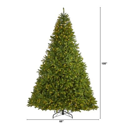 Image showing  9 ft. Sierra Spruce Natural Look Artificial Christmas Tree, 1,000 Clear LED Lights and 4,443 Tips