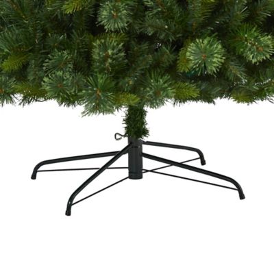 Image showing  8 ft. Aberdeen Spruce Artificial Christmas Tree, 500 Clear LED Lights, Pine Cones and Red Berries