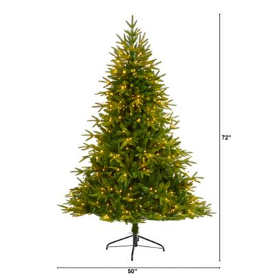 Image showing  6 ft. Pre-Lit Colorado Mountain Fir Natural Look Artificial Christmas Tree, 350 Clear LED Lights, 1,704 Branches