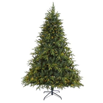 Nearly Natural 7 ft. Colorado Mountain Fir Natural Look Artificial Christmas Tree with 500 Clear LED Lights and 2552 Tips