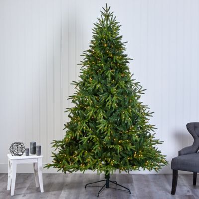 Image showing  7 ft. Pre-Lit Colorado Mountain Fir Natural Look Artificial Christmas Tree with 500 Clear LED Lights, 2,552 Tips