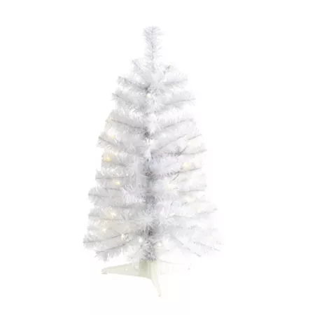 2 Foot Almost Natural White Artificial Christmas Tree with 35 LED Lights and 72 Bendable Branches Artificial Christmas Trees