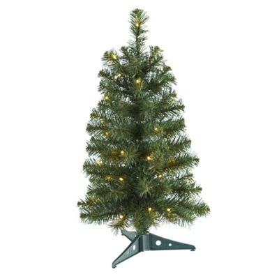 Nearly Natural 2 ft. Green Artificial Christmas Tree with 35 LED Lights and 72 Bendable Branches