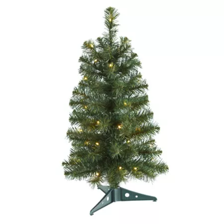 2 Foot Nearly Natural Green Artificial Christmas Tree with 35 LED Lights and 72 Bendable Branches Artificial Christmas Trees