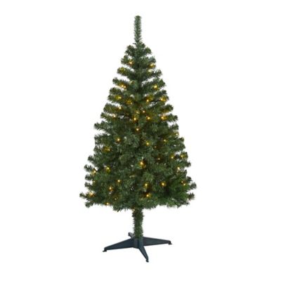 Nearly Natural 5 ft. Northern Tip Pine Artificial Christmas Tree, 150 Clear LED Lights