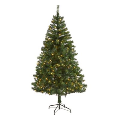 Nearly Natural 6 ft. Northern Tip Pine Artificial Christmas Tree with 250 Clear LED Lights