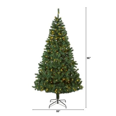 Image showing  8 ft. Northern Tip Artificial Christmas Tree with 450 Clear LED Lights