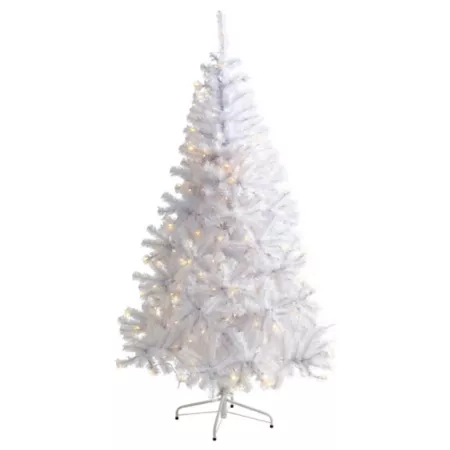 6 ft Almost Natural White Artificial Christmas Tree 680 Bendable Branches and 250 Clear LED Lights Artificial Christmas Trees