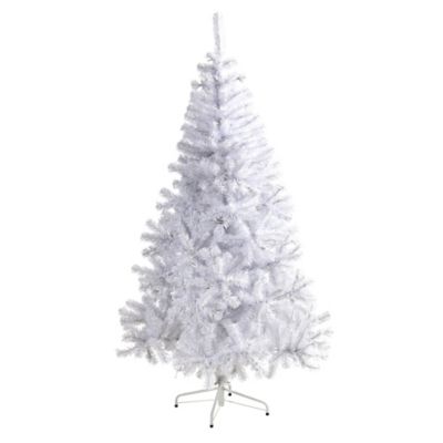 Image showing  6 ft. White Artificial Christmas Tree, 680 Bendable Branches and 250 Clear LED Lights