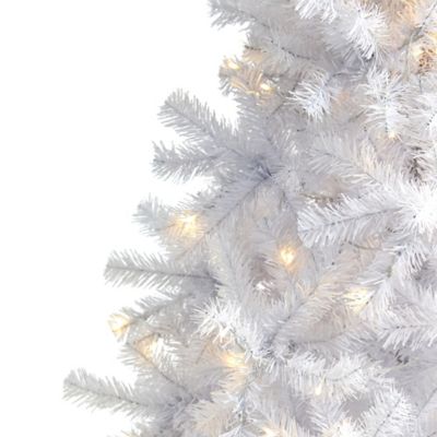 Image showing  6 ft. White Artificial Christmas Tree, 680 Bendable Branches and 250 Clear LED Lights