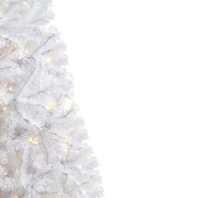 Image showing  6 ft. White Artificial Christmas Tree, 680 Bendable Branches and 250 Clear LED Lights