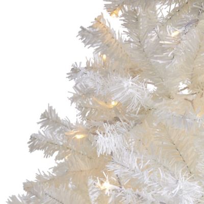 Image showing  7 ft. White Artificial Christmas Tree with 1000 Bendable Branches and 350 Clear LED Lights