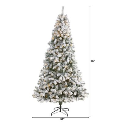Image showing  8 ft. Pre-Lit Flocked West Virginia Fir Artificial Christmas Tree, 500 Clear LED Lights
