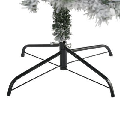 Image showing  7 ft. Flocked Rock Springs Spruce Artificial Christmas Tree, 350 Clear LED Lights and 800 Bendable Branches