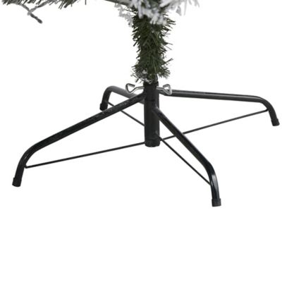 Image showing  7 ft. Pre-Lit Flocked White River Mountain Pine Artificial Christmas Tree with Pine Cones and 350 LED Lights