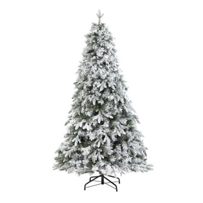 Image showing  6 ft. Flocked Vermont Mixed Pine Artificial Christmas Tree, 300 Clear LED Lights