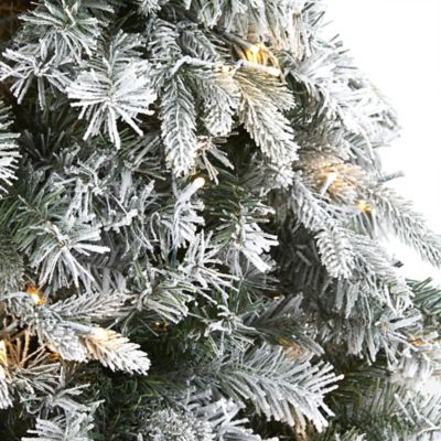Image showing  6 ft. Flocked Vermont Mixed Pine Artificial Christmas Tree, 300 Clear LED Lights