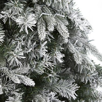 Image showing  6 ft. Flocked Vermont Mixed Pine Artificial Christmas Tree, 300 Clear LED Lights