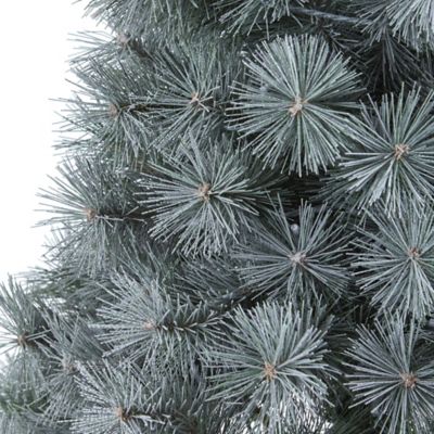 Image showing  4 ft. Snowy Mountain Pine Artificial Christmas Tree in Decorative Planter, 150 LED Lights