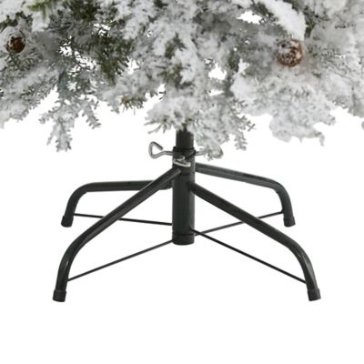 Image showing  5 ft. Pre-Lit Flocked Montana Down Swept Spruce Artificial Christmas Tree with 100 Clear LED Lights