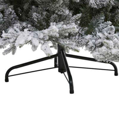 Image showing  8 ft. Flocked Fraser Fir Artificial Christmas Tree, 800 Warm White Lights and 4,892 Bendable Branches