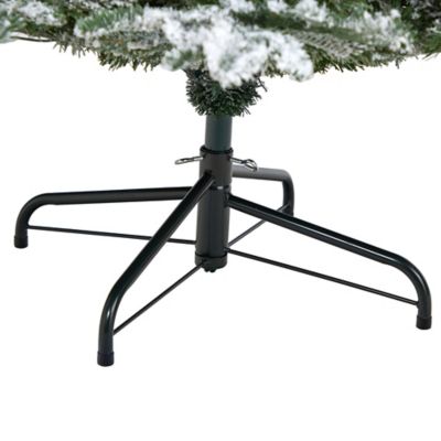 Image showing  8 ft. Flocked North Carolina Fir Artificial Christmas Tree with 650 Warm White Lights & 2593 Bendable Branches