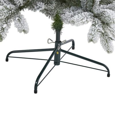 Image showing  6 ft. Flocked South Carolina Spruce Artificial Christmas Tree with 450 Clear Lights & 925 Bendable Branches