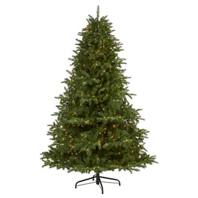 Nearly Natural 7 ft. South Carolina Spruce Artificial Christmas Tree, 500 White Warm Lights and 2,644 Bendable Branches