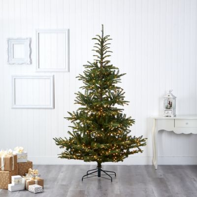 Image showing  8 ft. Layered Washington Spruce Artificial Christmas Tree, 550 Clear LED Lights and 1,325 Bendable Branches