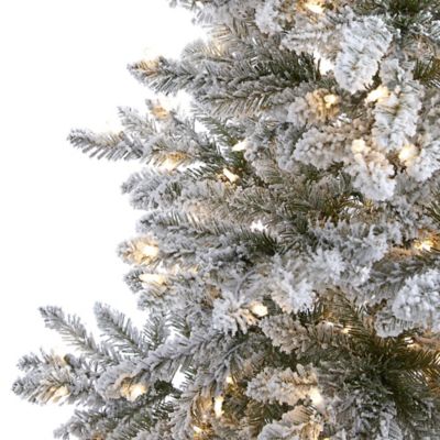 Image showing  7 ft. Flocked West Virginia Spruce Artificial Christmas Tree, 400 Clear Lights and 1,468 Bendable Branches